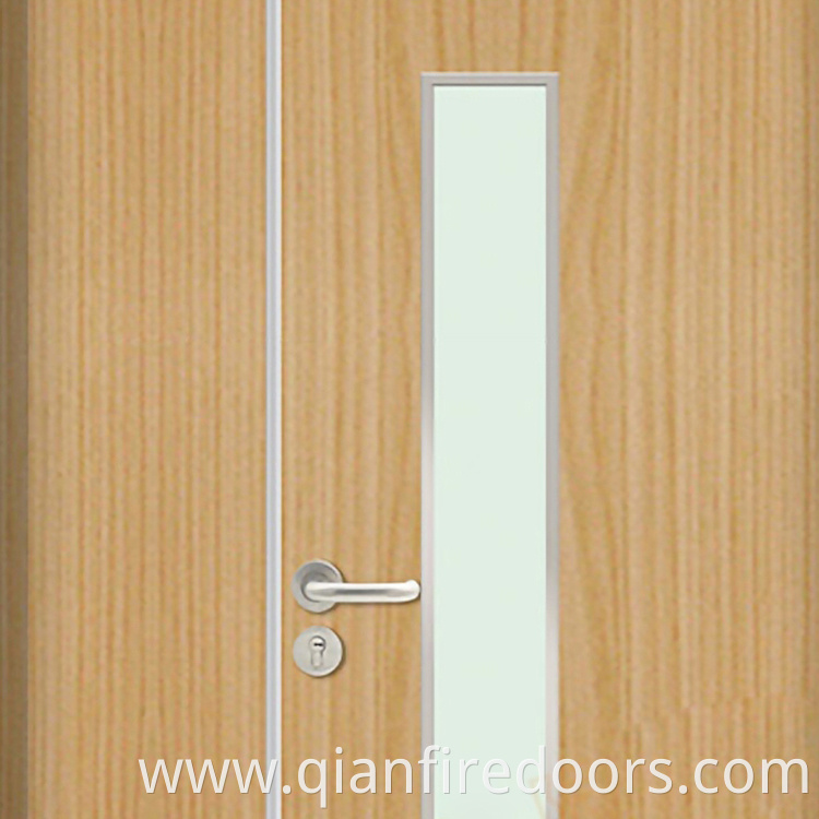 double Hospital office doors laminated design wood pvc glazing front glass door